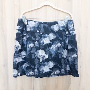 Skechers Womens Active Skort Sz XL Black Floral Athletic Golf Tennis Performance